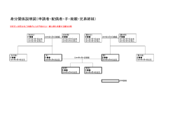 身分関係説明図（申請者・配偶者・子・両親・兄弟姉妹）