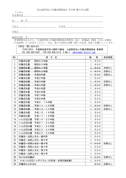 【財団法人印旛沼環境基金 刊行物 購入申込書】