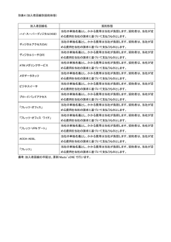 別表4（加入者回線別契約形態）