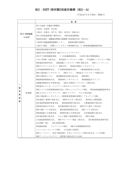 KG‐NET・関西圏DB運営機構（KG－A）