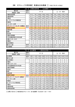 （株） ミヤコーバス時刻表【 高速仙台加美線 】 平成27年3月14日改正
