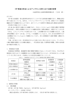 ICP 質量分析法によるアンチモン分析における酸の影響