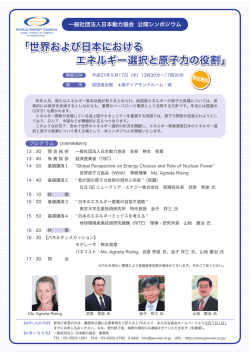 世界および日本における エネルギー選択と原子力の役割