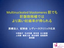 Multinucleated blastomere 胚でも胚盤胞移植ではより高い妊娠率が得