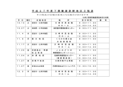 平 成 2 7 年 度 下 期 健 康 診 断 地 区 日 程 表