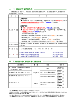 4 NHKの放送受信料免除 5 点字郵便物等の郵便料金の優遇措置