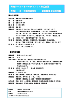 青梅トーヨーホールディングス株式会社 青梅トーヨー住器株式会社 会社