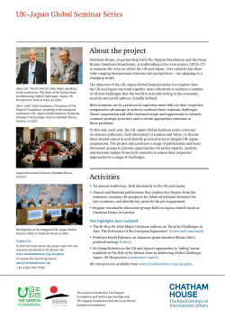 About the project Activities UK–Japan Global Seminar Series