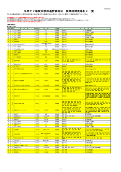 H27年度 共通教育科目 授業時間表等訂正一覧