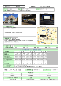 隣接ショッピングセンター情報 広さ 料金