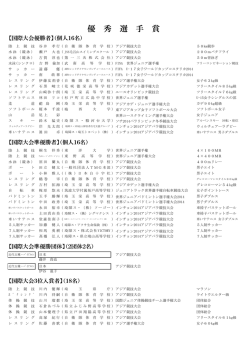 優 秀 選 手 賞 - 公益財団法人埼玉県体育協会