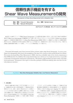 信頼性表示機能を有する Shear Wave Measurementの開発
