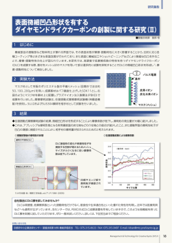 表面微細凹凸形状を有する ダイヤモンドライクカーボンの創製に関する研究
