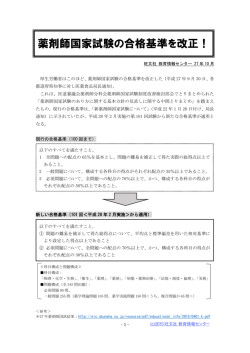 薬剤師国家試験の合格基準を改正！