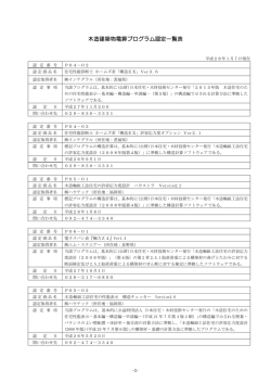 木造建築物電算プログラム認定一覧表