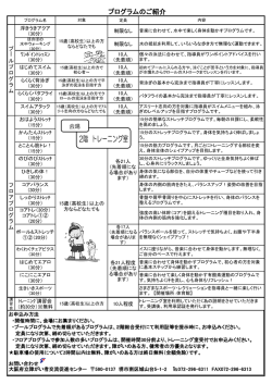 プログラムのご紹介