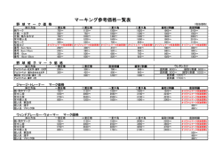 マーキング参考価格一覧表 - BIWACITY．COM