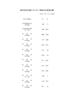 株式会社札幌エネルギー供給公社役員名簿