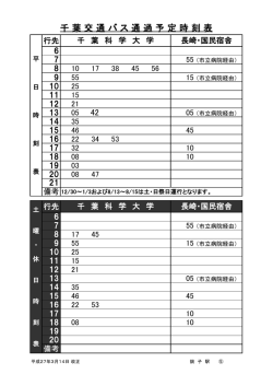 千 葉 交 通 バ ス 通 過 予 定 時 刻 表