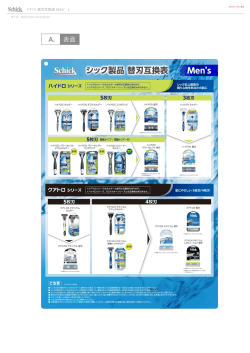 シック製品 替刃互換表 Men`s
