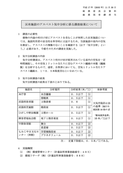 区有施設のアスベスト気中分析に係る調査結果について
