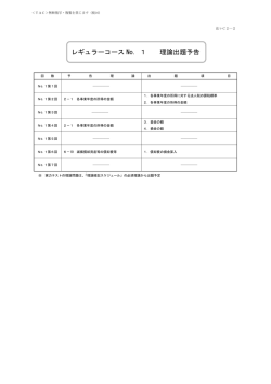 レギュラーコース No．1 理論出題予告