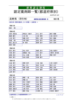 長野県 - 日本薬剤師研修センター