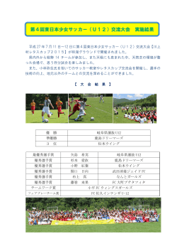 第4回東日本少女サッカー（U12）交流大会 実施結果