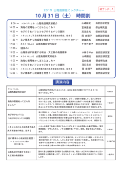 10 月 31 日（土） 時間割