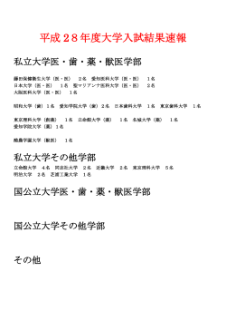 平成 28年度大学入試結果速報