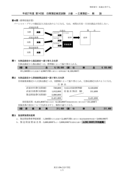 平成27年度 第142回 日商簿記検定試験 2級