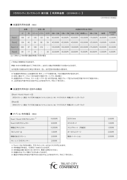 トラストシティ カンファレンス・新大阪 【 利用料金表 （2016年4月～） 】