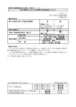 ［異常時通報連絡の公表文（様式1－1）］ 伊方発電所における作業員の