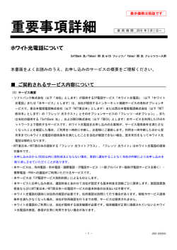 ホワイト光電話重要事項詳細
