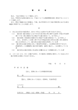 誓 約 書 私は、下記の事項について誓約します。 なお、甲府市が必要な