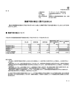 業績予想の修正に関するお知らせ
