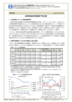 公的年金は引き続き下支え役 - しんきんアセットマネジメント投信