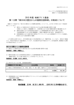 東日本大震災からの復興支援事業