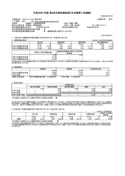 平成28年7月期 第2四半期決算短信〔日本基準
