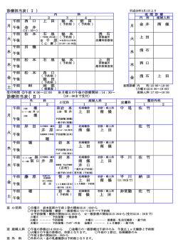 診療担当表( Ⅱ )