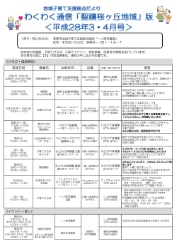 「聖蹟桜ヶ丘地域」平成28年3月4月号 （PDF形式 179.2KB）