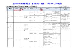 吉川市内の介護保険施設・事業所の求人情報 （平成28年3月3日更新）