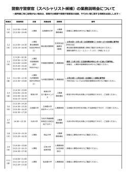 説明会スケジュール（28年3月実施分）