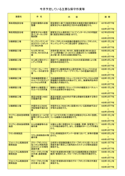 設備機器の保守作業等の詳細