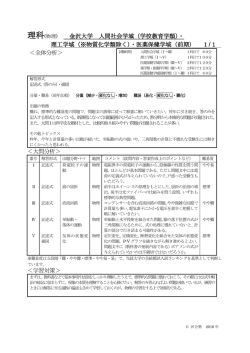 金沢大学 人間社会学域（学校教育学類）・ 理工学域（※物質