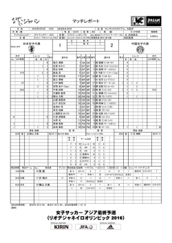 マッチレポート - 日本サッカー協会
