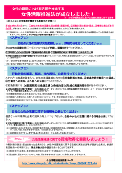 女性活躍推進法及び女性活躍加速化助成金のご案内
