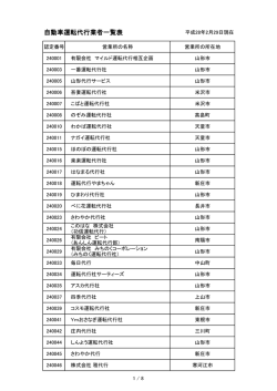 自動車運転代行業者一覧表