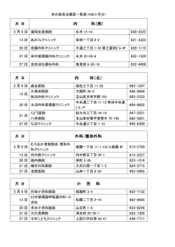 内 科（南） 内 科（北） 外科・整形外科 小 児 科