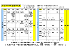 診療予定表（PDF） - メディカルプラザ市川駅